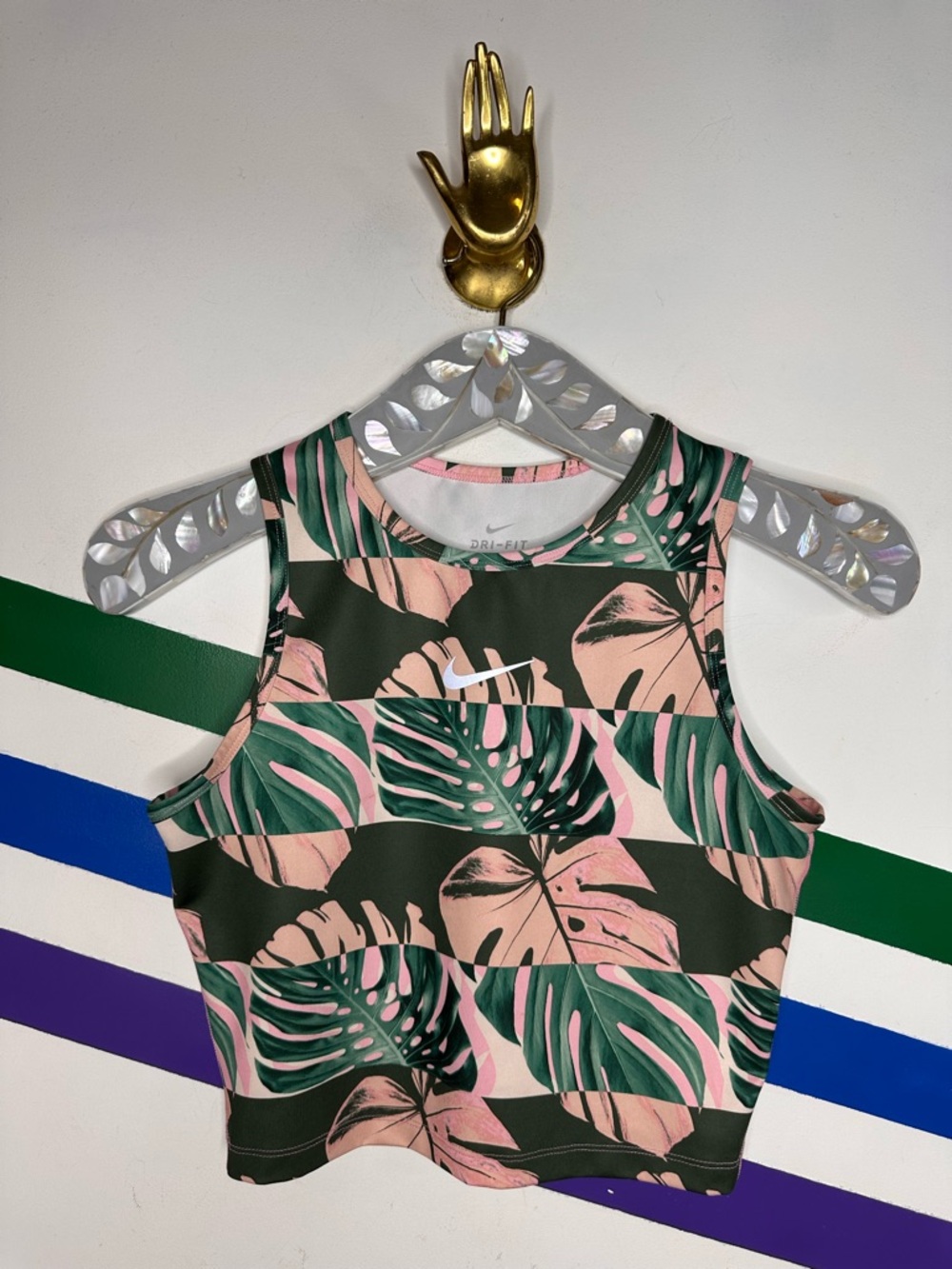 Nike Monstera plant crop top size small